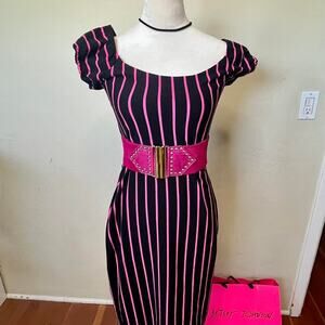 Betsey Johnson Pink Stripe Wiggle Dress